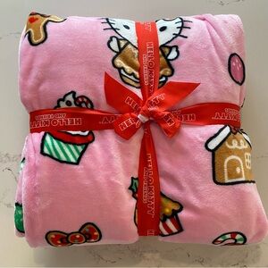 Hello Kitty Christmas Blanket Pink